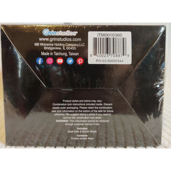 Grin Studios Kids Combination Safe Bank, Gunmetal Grey - NEW - Picture 5 of 5